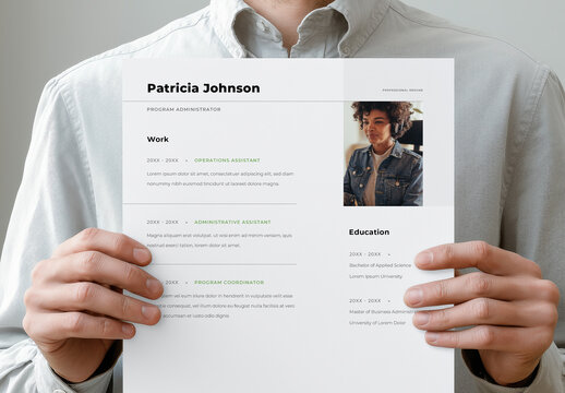 Resume Layout with Clean Design Style