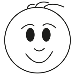 Obraz premium Happy face icon. Smiling person symbol. Cheerful emoji figure. Vector expression element