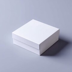 Fototapeta premium White packaging gift box product mockup minimal studio background packaging template
