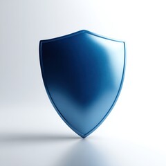 Fototapeta premium Blue shield security protection icon cybersecurity symbol glossy render