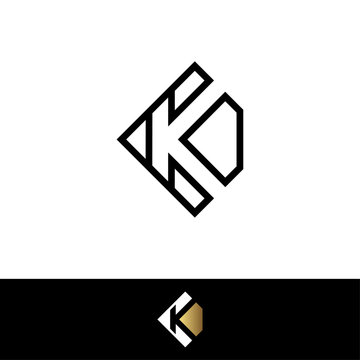 Modern Geometric Letter K Monogram Logo with Minimalist Diamond and Fish or Bird Silhouette Concept. Letter K Diamond Fish or Bird Logo. 