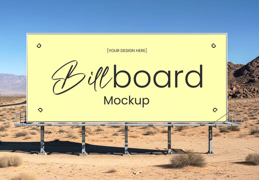 Desert Highway Billboard Mockup