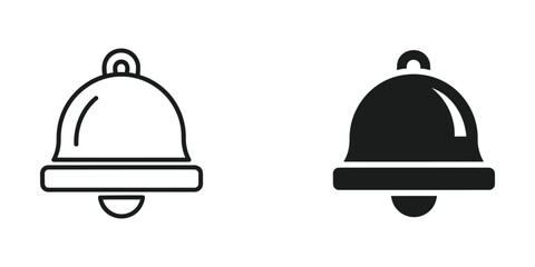 Fototapeta premium Contrasting visual styles of a bell icon in white and black versions