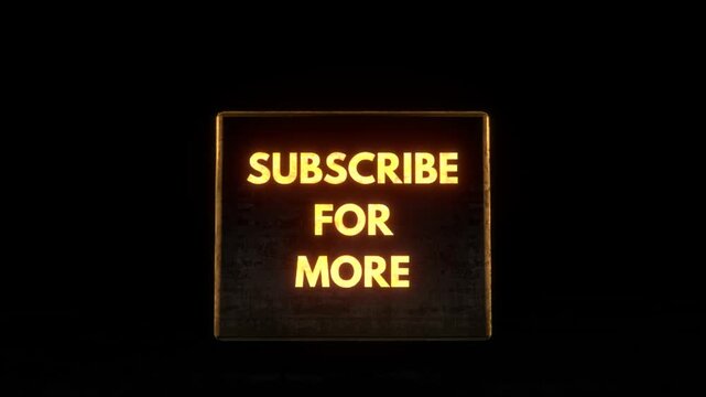 Subscribe for more sign with fiery sparks call to action social media promotion