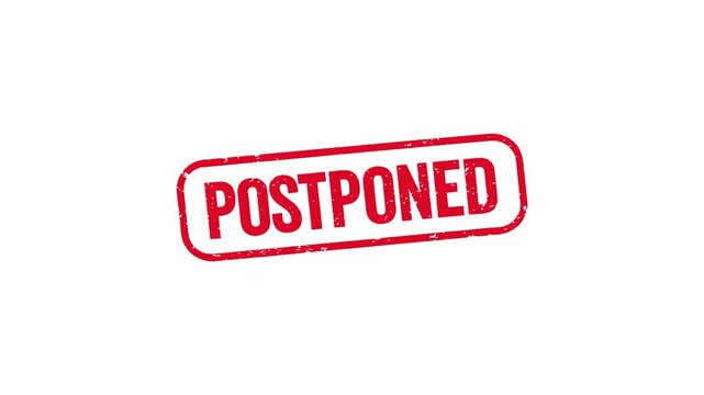 Postponed stamp animation delayed event notice reschedule announcement red seal video