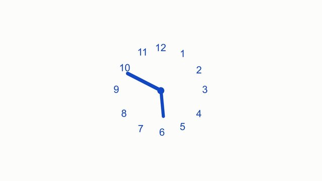 Minimal analog clock isolated animated, Simple counting down clock isolated