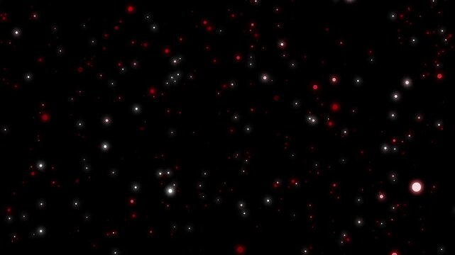 Background filled with scattered glowing dots resembling stars or festive lights animation