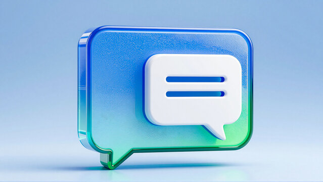 Chat bubble icon on a blue gradient background
