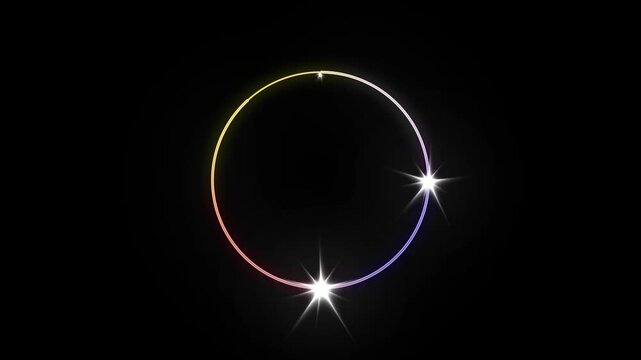 Sparkling Twinkle Star Glow Animation 4K UHD. Night Smooth Glitter Sparkle Glow Loop, Twinkle Star Flash Animation, Glowing light trails, Magical light effect on Black screen background.