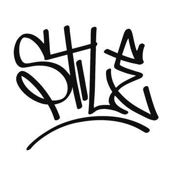 Graffiti Tag Style Typography Vector Illustration - Urban Street Art Calligraphy Design