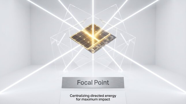 Focal Point Solar Panel within Clean Geometric Setup s1