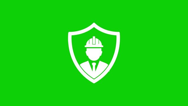 Worker safety shield animation construction protection approval security industry video