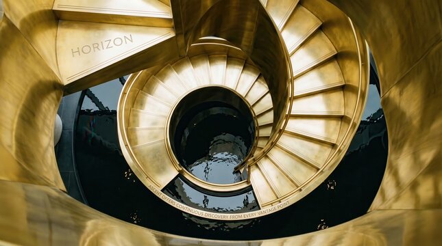 Minimal View of a Golden Spiral Staircase s1
