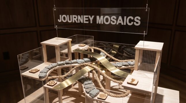 Set Within Softly Lit Decon Journey Mosaics Exhibit