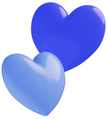 Fototapeta premium 3D画像_ハート_青