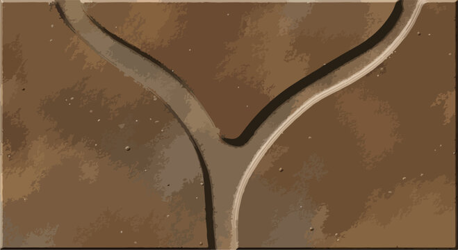 Abstract Y-shaped brown and beige textured vector background