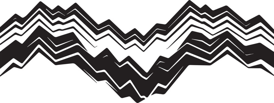Geometric zigzag patterns, black and white borders, abstract backgrounds, vector graphics, modern designs