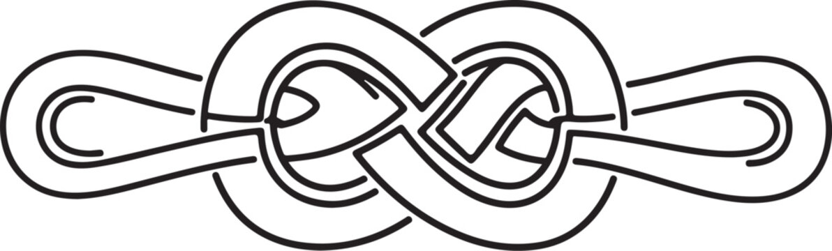 Nautical knot, rope knot, sailing knot, vector knot icon