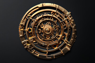 Obraz premium Stunning arrangement of intricate gears in motion, showcasing blend of mechanical artistry and engineering precision