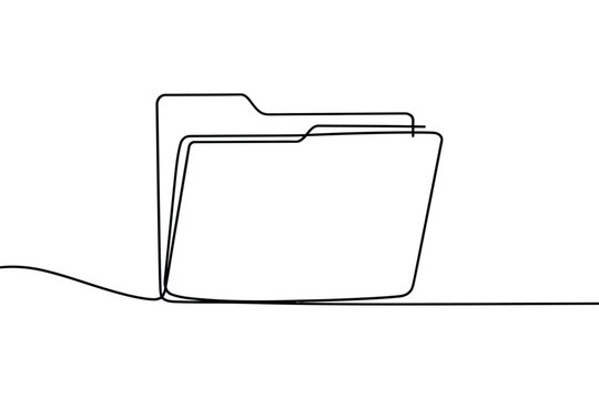 Minimalist line drawing of stacked file folders representing data organization