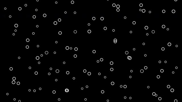 黒背景に白い泡が湧き上がる炭酸のようなループ動画素材