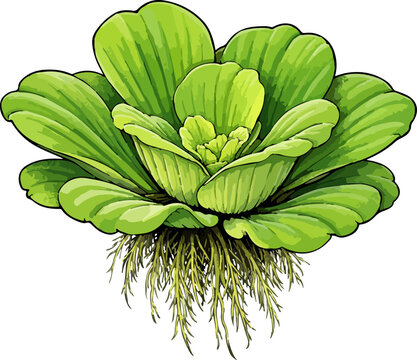 Pistia stratiotes illustration art