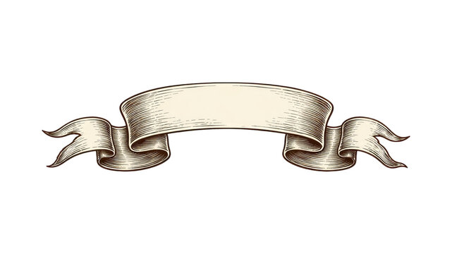 PNG Vintage ribbon banner illustration.