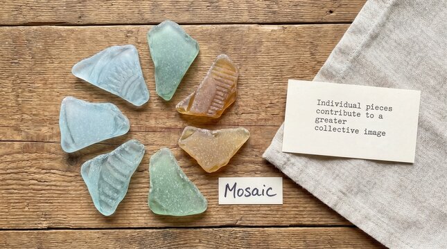 Flat-lay of Sea Glass Pieces Collection s1 2K