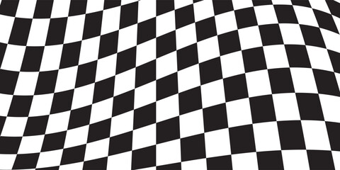 Obraz premium Black and white checkered pattern. Chess pattern. Black and white checkered background. 3D checkered wallpaper. vector illustration