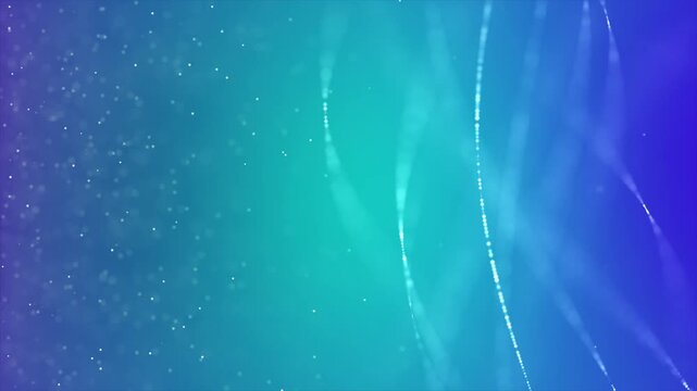 Soft glowing lines drift through a dreamy gradient sky.