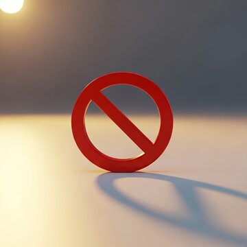 Red circle prohibition sign symbol.