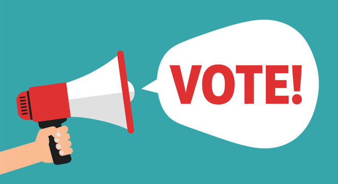Voting, Election, Megaphone, Protest Vector Icon