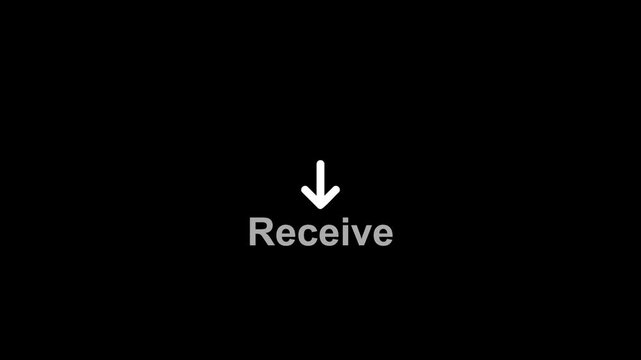 Crypto Receive Animation UI Icon, Cryptocurrency Incoming Transfer Concept, Digital Payment Fintech Motion Graphics