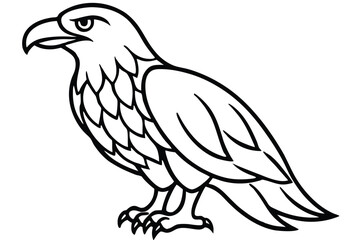 Obraz premium eagle bird silhouette line art vector illustration with a white background