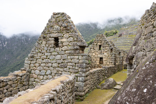 Vistas de la ciudadela Inca de Machu Picchu, ruinas consideradas una de las siete maravillas del mundo en Cusco Per&uacute;