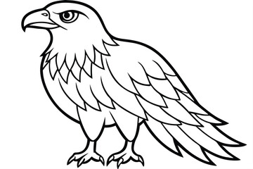 Obraz premium eagle bird silhouette line art vector illustration with a white background