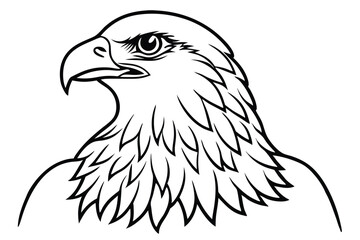 Obraz premium eagle bird silhouette line art vector illustration with a white background