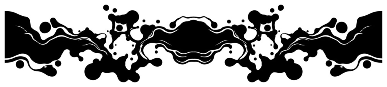 Liquid abstract fluid shapes with symmetrical organic flow in minimalist style