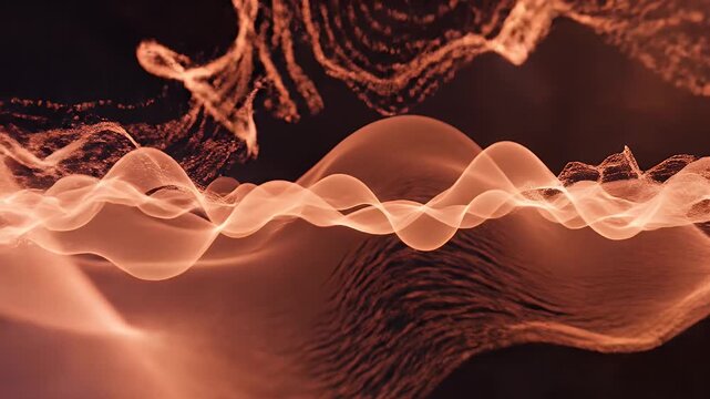Abstract Orange Wave Flowing Energy Background Animation.
