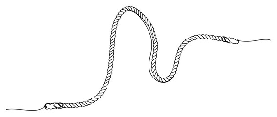 Wavy twisted rope piece in minimalist continuous line art style © Katarzyna