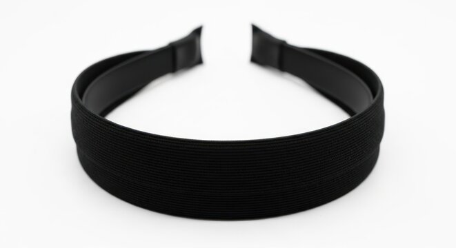 Stylish black elastic headband for versatile hair styling.