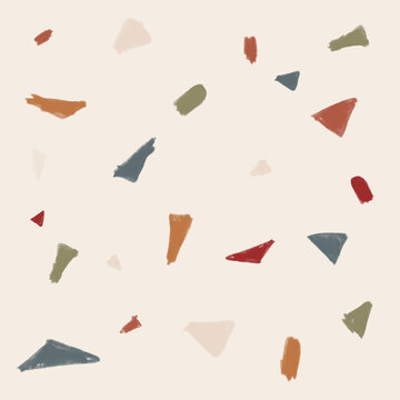Modern earthy tones terrazzo background, neutral Morandi aesthetic shapes