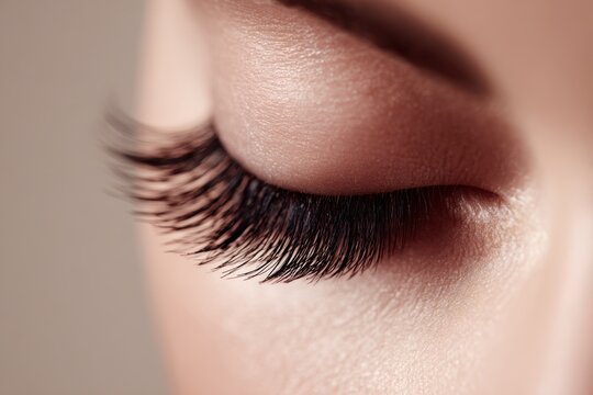 before and after eyelash extension beauty procedure closeup portrait