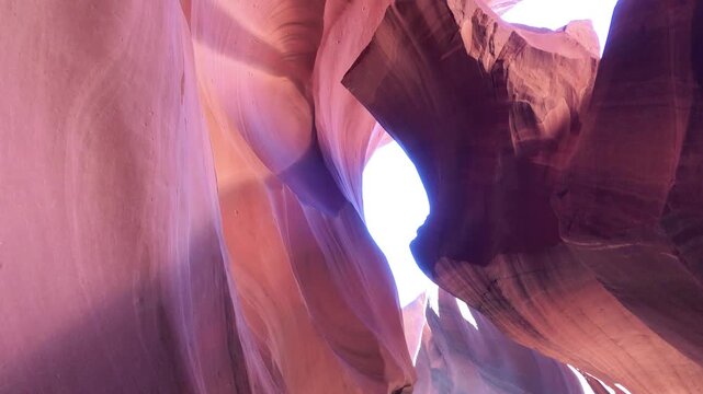 Abstract details of orange slot canyon wall, Antelope Canyon Arizona, USA