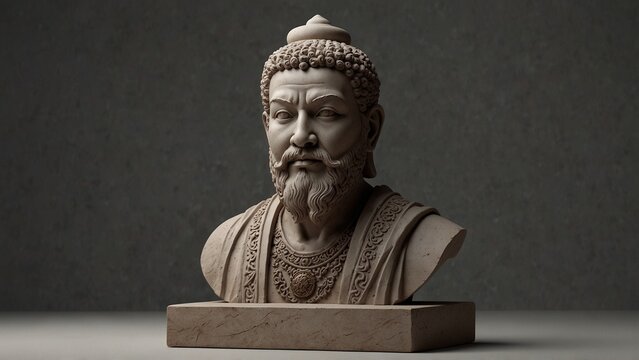 Artistic visualization of statue of man with beard - Generative AI