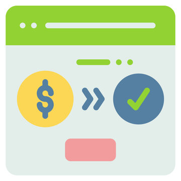 online payment method panding success shopping flat style icon