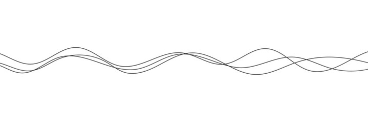Thin line wavy abstract vector white background. Curve wave seamless pattern. Line art striped graphic template. Vector illustration. EPS 10 . © Micro  Vector Market