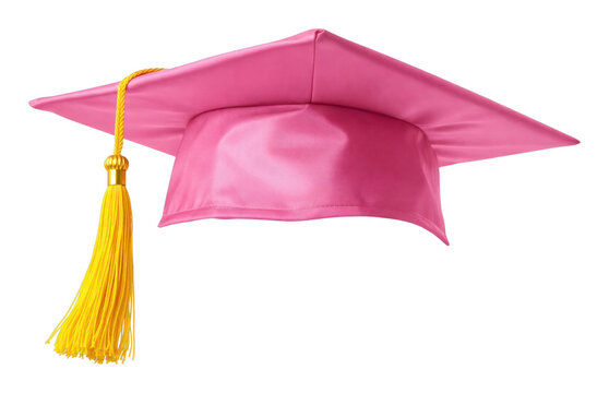 PNG Pink graduation cap with tassel.