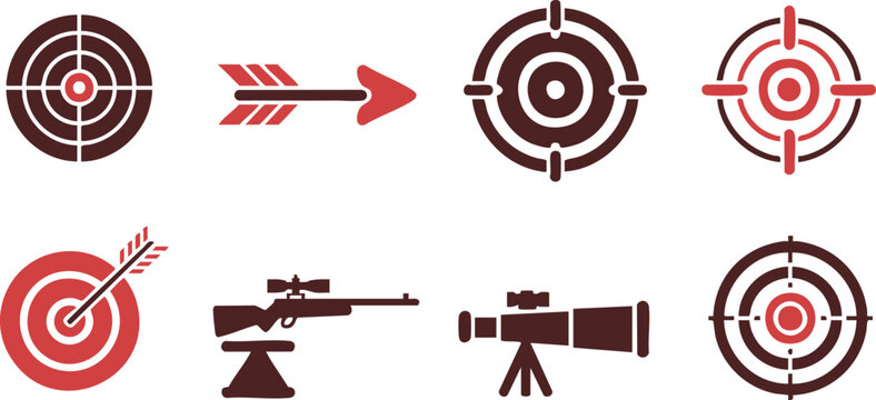 target crosshair icons bullseye reticle scope rifle telescope