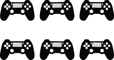 controller symmetrical arrangement of gamepads on white surface © AIcon Vector